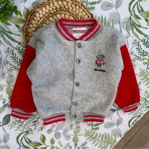 Vintage Brandon Sportswear Toddler Wisconsin Badgers Bucky Varsity Jacket Coat